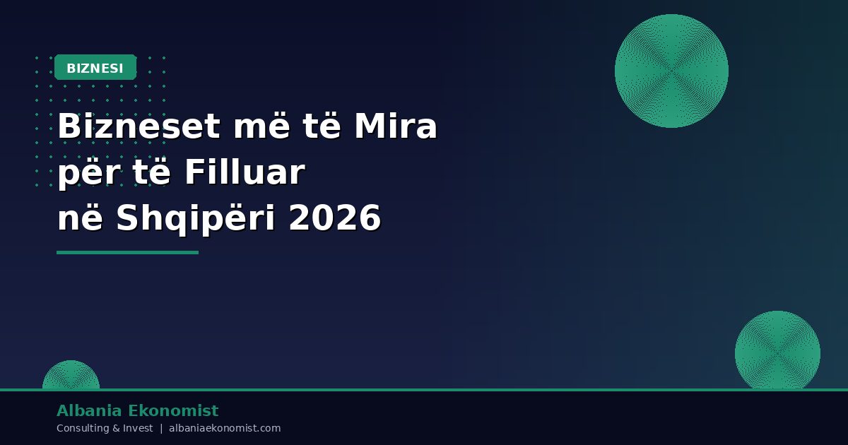 Bizneset më të Mira për të Filluar në Shqipëri — Udhëzues i Plotë 2026 | Albania Ekonomist