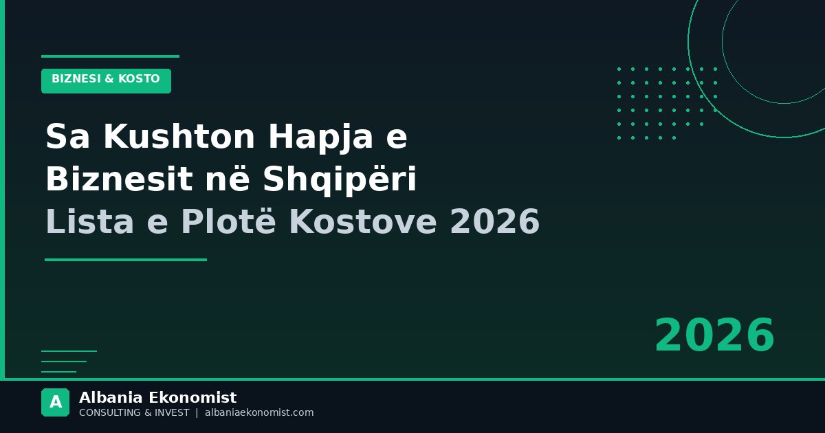 Sa kushton hapja e biznesit 2026 — Albania Ekonomist